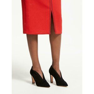 Boden Roseberry Heeled Boots Black Suede V Opening